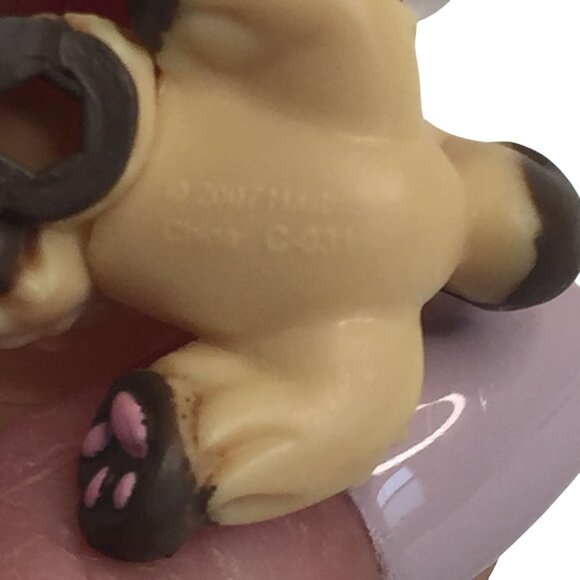 Littlest Pet Shop LPS #1208 Chow Chow Puppy Dog Blue Dot Eyes Flower Cheek - Picture 7 of 7